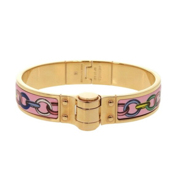HERMES Charnier PM Bangle Metal Pink Gold Bracelet - Picture 2 of 8